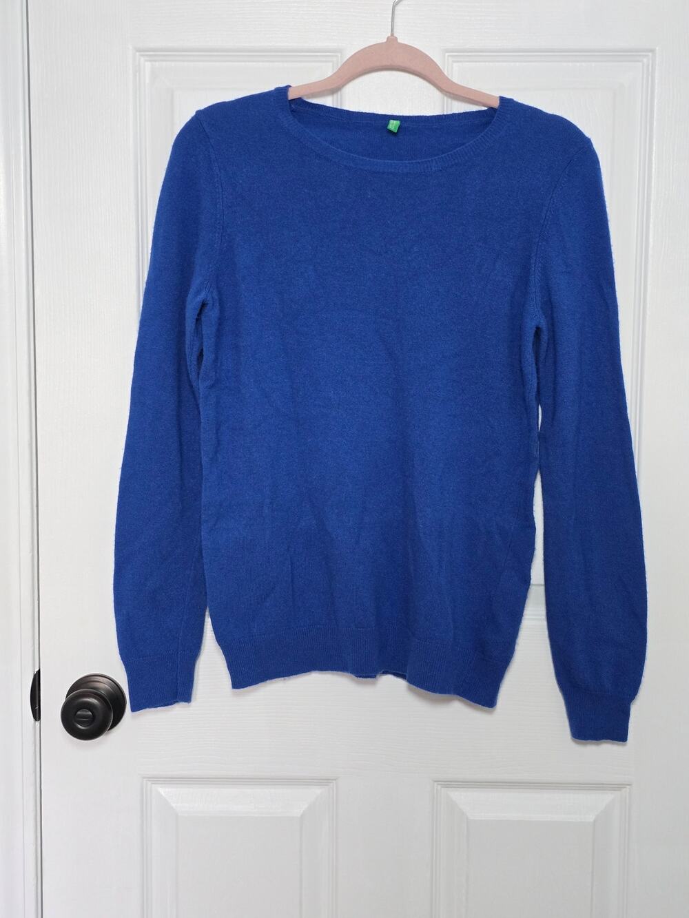 United Colors Benetton Electric Blue Wool Cashmere Blend Crewneck Sweater Medium